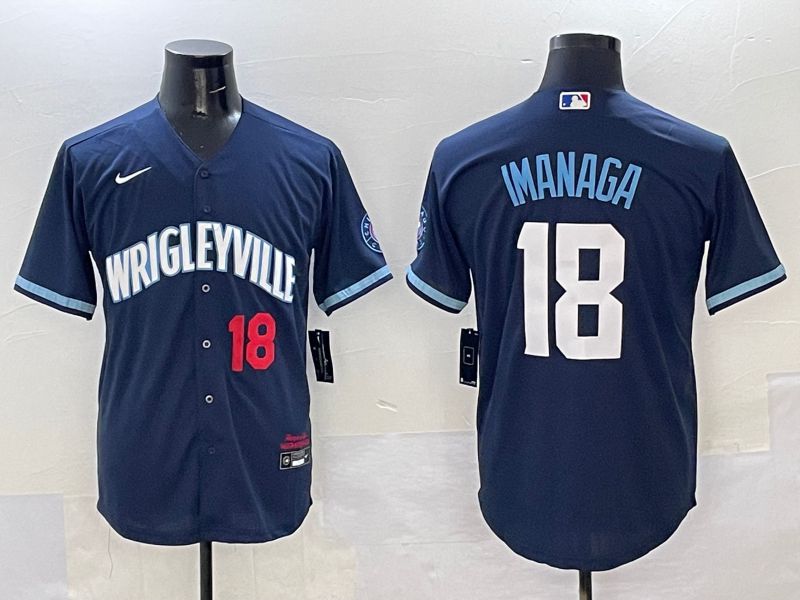 Men Chicago Cubs #18 Imanaga Dark Blue City Edition 2025 Nike MLB Jersey style 2->chicago cubs->MLB Jersey